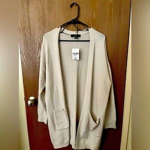 Long cotton gray cardigan
